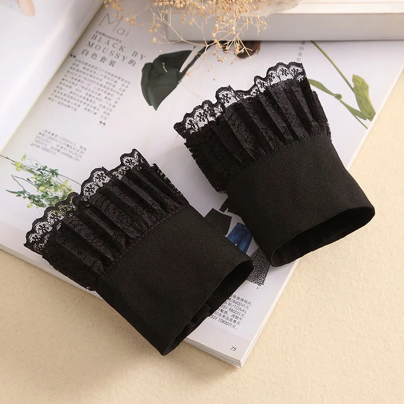 Detachable Cuffs Lace Ruffles Elbow Sleeve Cuff Fake Sleeve Arm Cover Scar Cover Gloves Sun Protection Female Transparent Cuffs