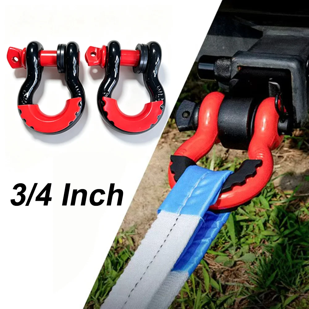 3/4'' D‑Ring Shackle Heavy Duty Tow Hook Universal Fit Off‑Road Truck SUV Recovery Towing Hardware Offroad Vehicle Accessories