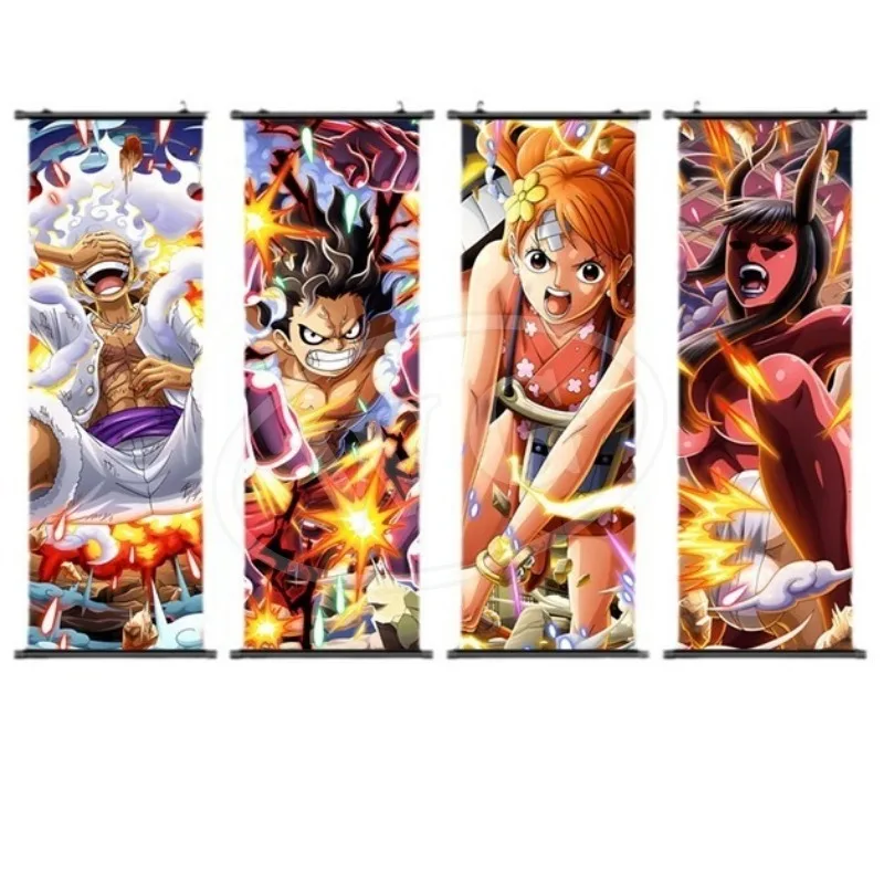 Anime One Piece Luffinika form hanging scroll painting Zolonami canvas decorative painting comic exhibition hanging painting