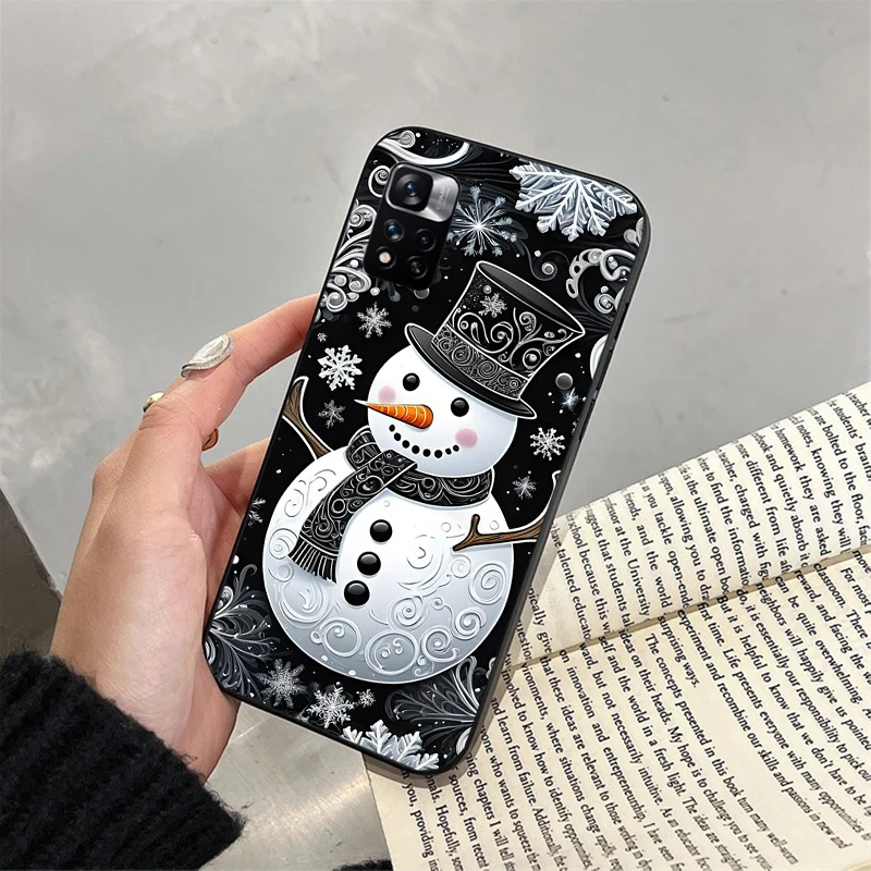 

Phone Case For Xiaomi Redmi note 14 Pro 14 13 12 11 10 Pro 14S 12S 11S Redmi 14C 13C 10 Cute Snowman Christmas