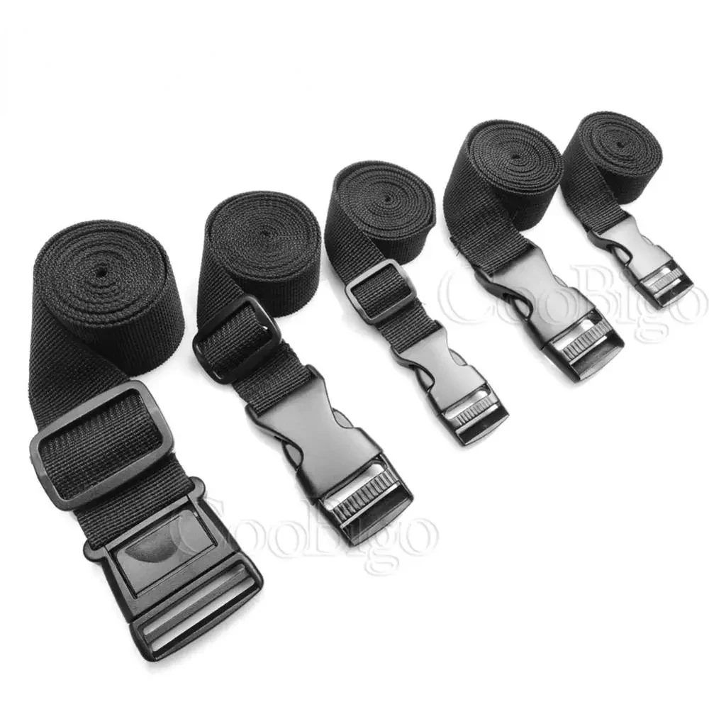 사이드 릴리스 버클 조임 스트랩 타이 밴드, 야외 캠핑 침낭 매트리스 텐트, 전술 배낭 벨트 웨빙, 120cm, 2 개