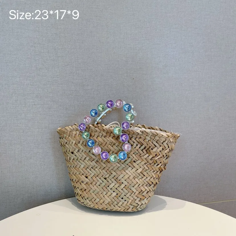 Handmade Diamond Woven Straw Bag Designer Luxury Bag Handbag For Women 2023 High Quality Summer Bali Vacations Beach Bag Purses