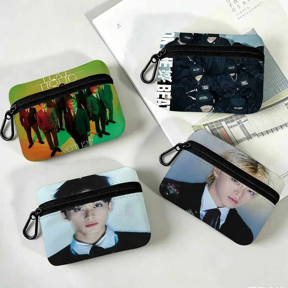 NCT127 band fashionable N-NCT 127 Oxford Cloth Zipper Coin Purse Portable Hanging Key Pouch Organizer For Travel Cosmetic Bag