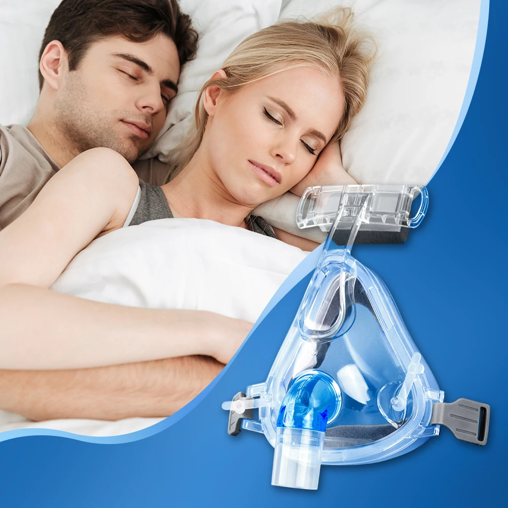 

CPAP Full Face Mask Medical Silicon Full Facial Mask Auto BiPAP CPAP Mouth Nasal Mask with Headgear for Sleep Apnea Anti Snoring