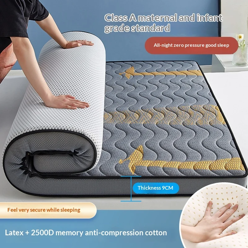 

Матрас из натурального латекса, наматрасник, топпер, толстый мягкий татами, студенческий общежитие, отель, двойная королева, двойной домашний коврик для аренды, коврик татами