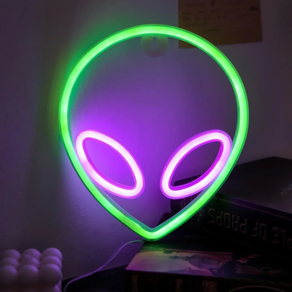 Green Alien Neon Signs for Wall Decor Bedroom Man Cave Game Room Home Bar Party Decor LED Alien Neon Light for Kid Birthday Gift