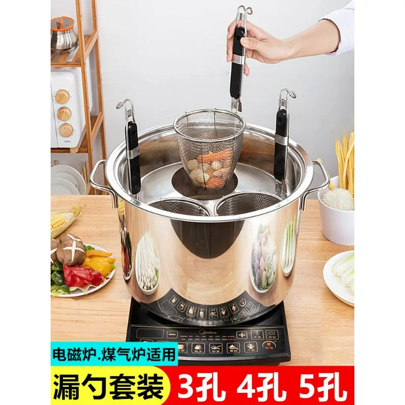 Stainless Steel Noodle Pot Soup Bucket Large Capacity Induction Cooker Stewed Soup Kitchenware