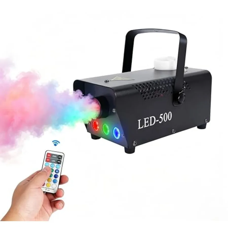 

Smoke Machine, Fog Machine with 13 Colorful LED Lights Effect, 500W and 2000CFM Fog with 1 Wireless Remote Controls, Perfect fo