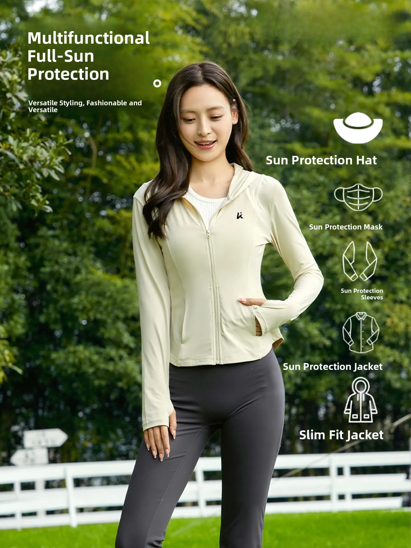 

Женская спортивная одежда для фитнеса и йоги на открытом воздухе: длинный рукав, дышащая, солнцезащитная, для бега, облегающая, из нейлона и спандекса