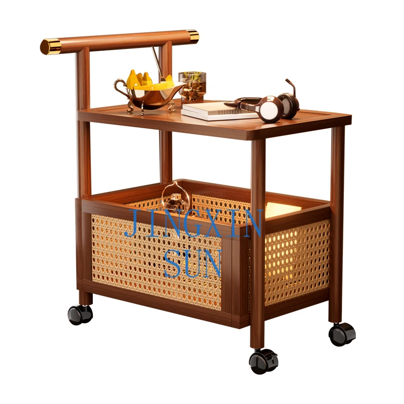 Nanzhu edge few movable storage medieval trolley living room sofa storage rack Changhong simple meal wheels