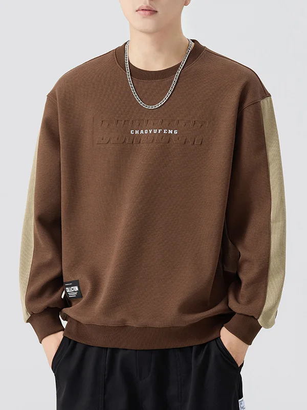 

American Retro 360g Heavyweight 3D round Ne Sweatirt Men's Loose Casual Top Trendy Cotton Polyester Blend Breathable Long...