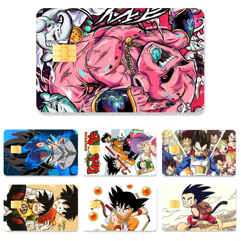 Dragon Ball Credit Card Debit Card Stickers DIY Anime Cartoon Waterproof Melody Poker Stickers Film Tape Skins Small Stacks