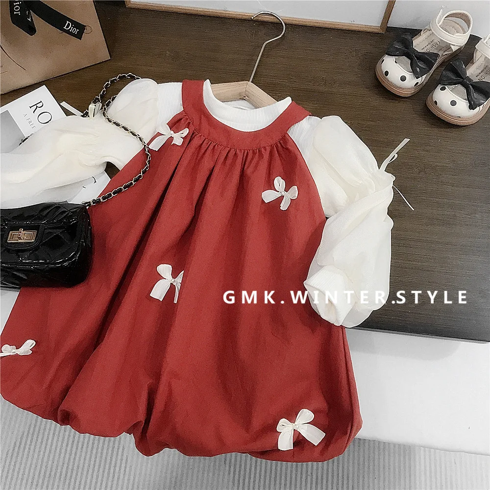 Two-piece Set Halter Neck Bud Set Grils Children New Autumn Fashionable Sweet Cute Comfortable Solid Soft All-matching