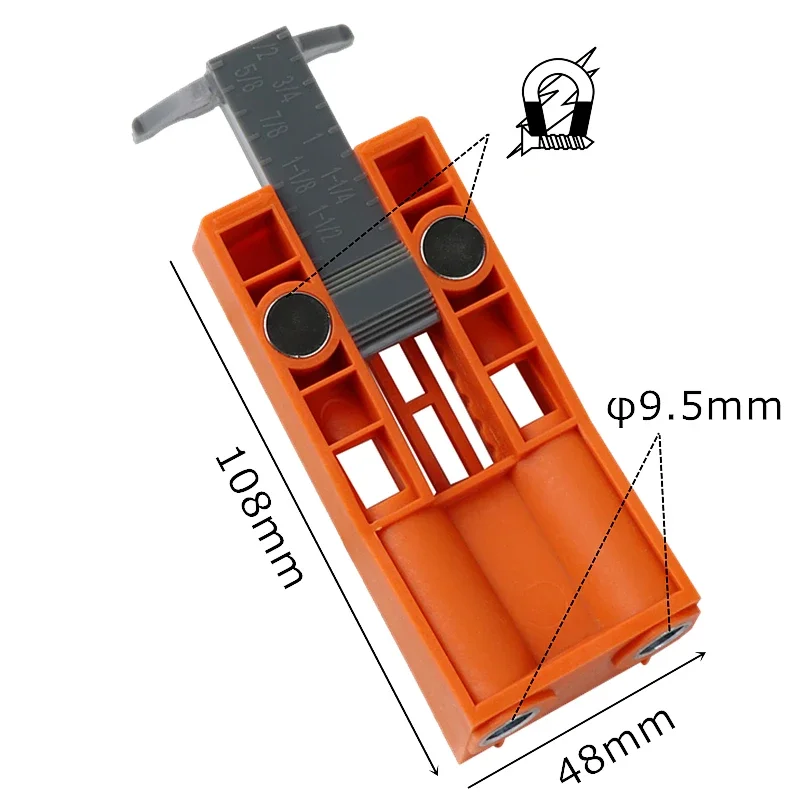 Pocket Hole Jig Set Bevel Angle Drill Guide 9.5mm Step Drill Hole Puncher with Magnet Positioning Slider Jig Carpentry Tools