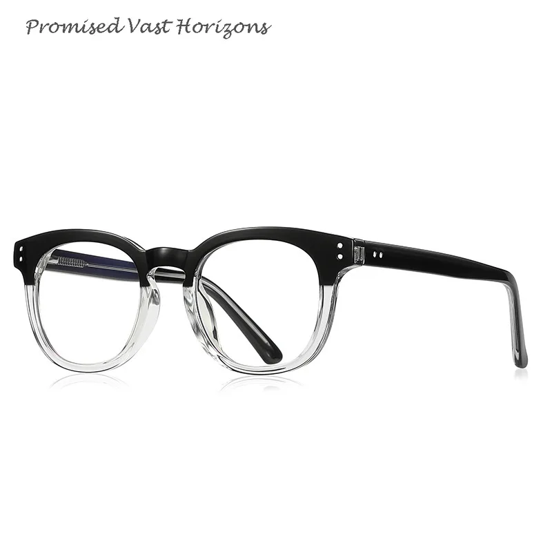 

European American Retro Classic Rivet Anti Blue Light Eyeglass Small Face Lenses British Style Vintage Optical Frame Glasses