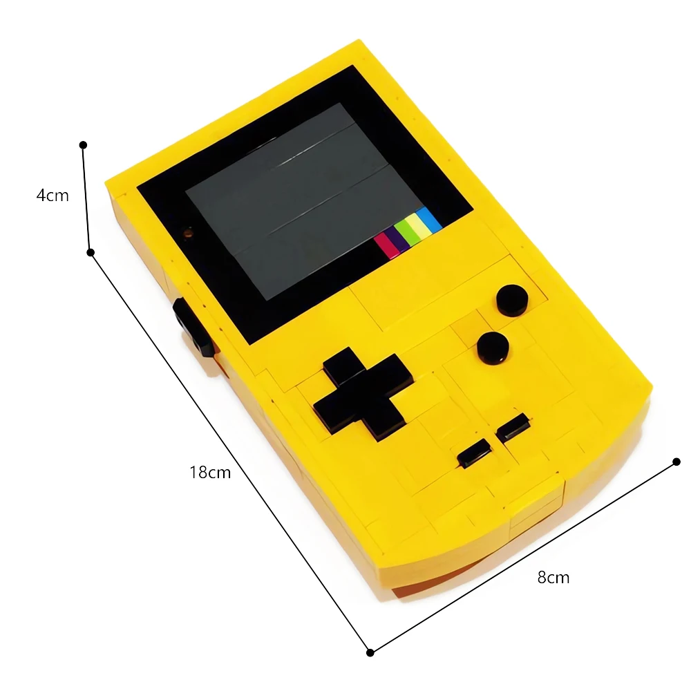 Buildmoc amarelo mini jogos console modelo blocos de construção conjunto novo controlador portátil máquina jogo diy tijolo brinquedo menino presente aniversário