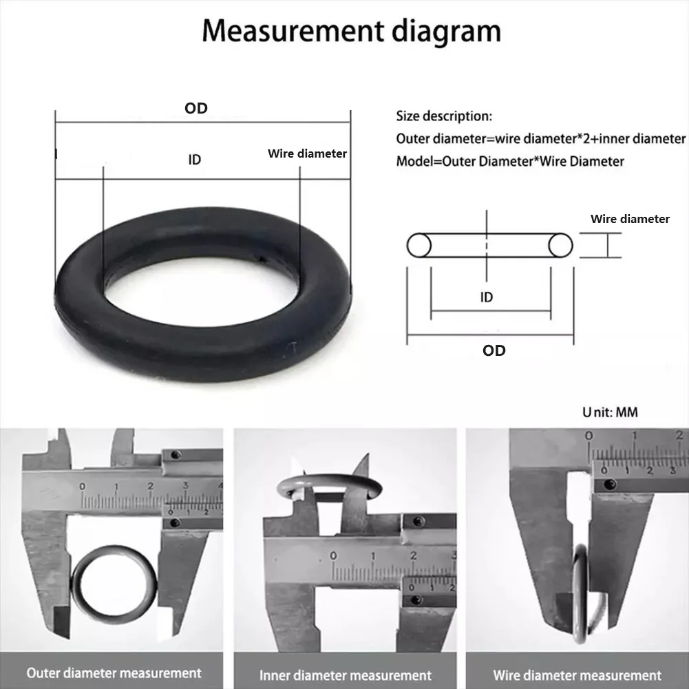 382PCS Inch O-Ring Kit Repair Set Case Box Assortment 30 Size Nitrile Rubber Ring Seal O Ring Gasket For Plumbing Automotive