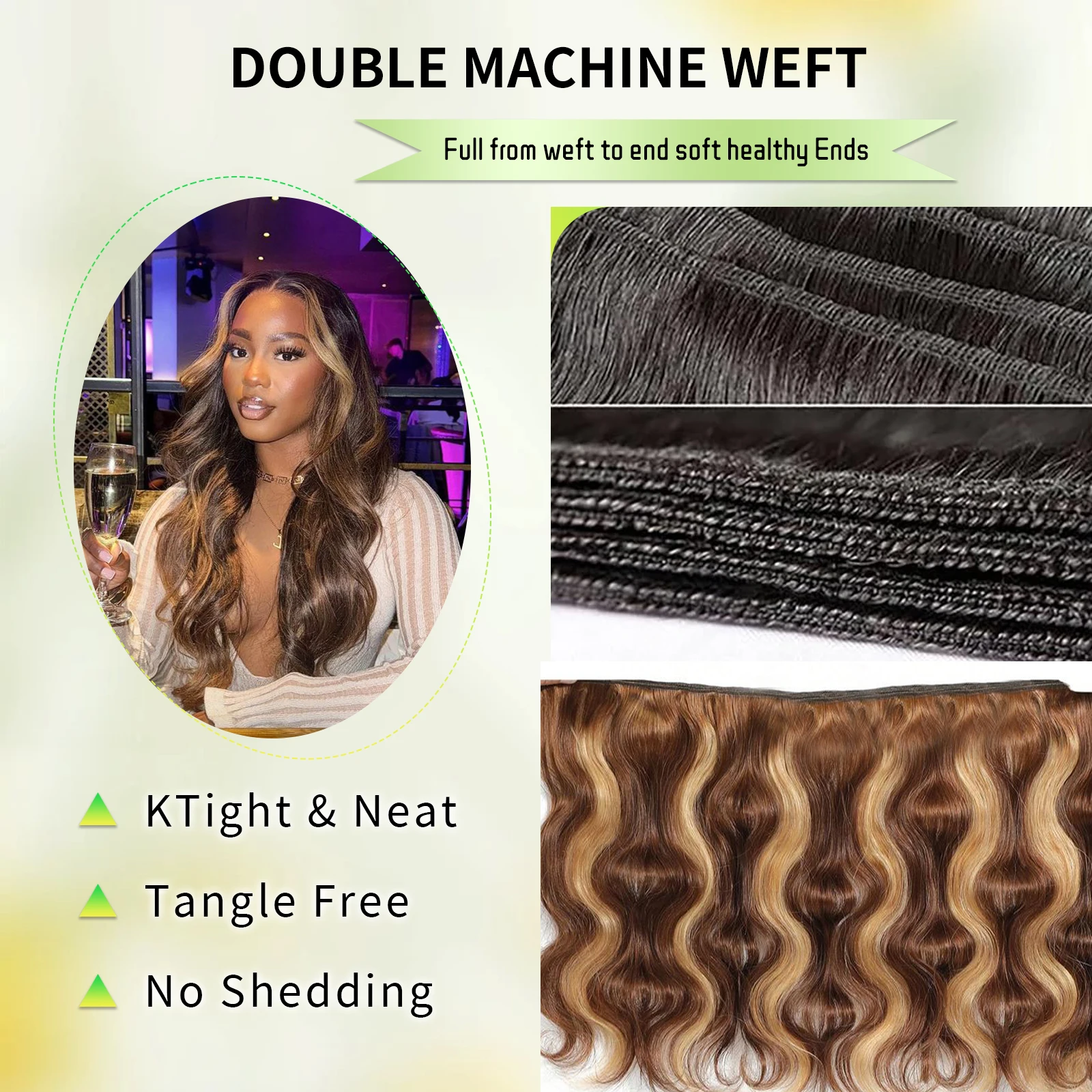 P4/27 Highlight Body Wave Bundles Brazilian Hair Weave Bundles Ombre Honey Brown Human Hair Bundles Remy Hair Extensions