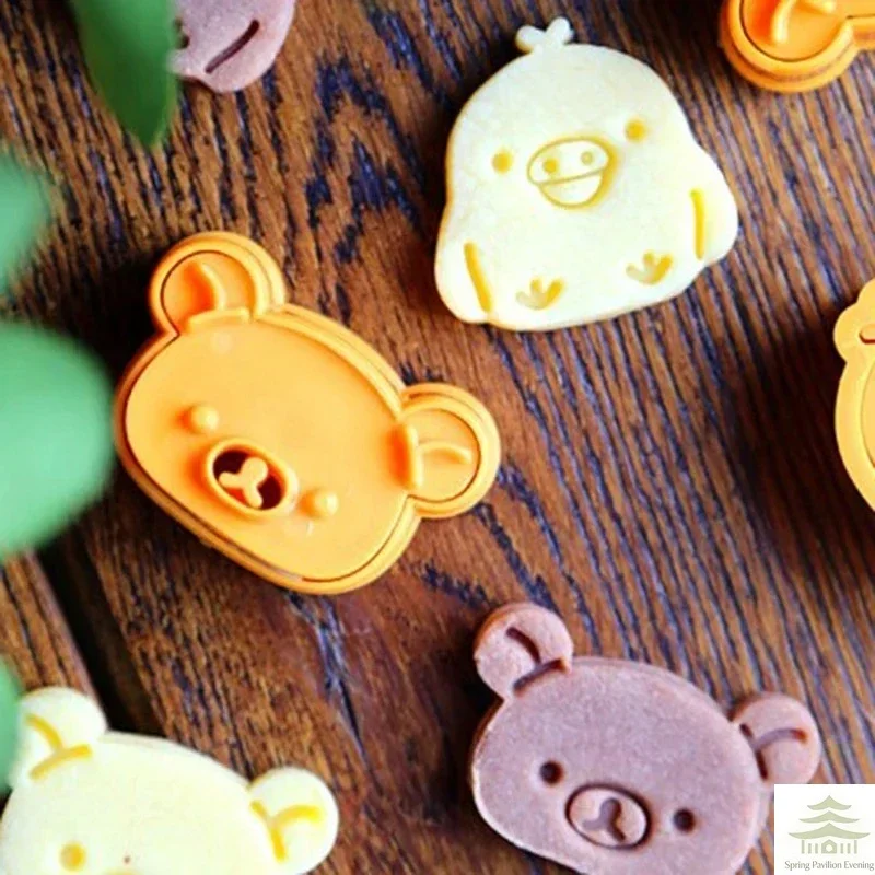 3Pcs/Set Cute Bear Sandwich Mold Bread Cake Biscuit Embossing Device Crust Cookie Cutter Baking Pastry Tools