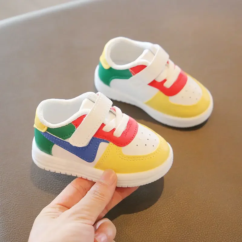 

New Four Seasons Children's Sneakers Boys Breathable Walking Shoes Girls Comfortable Flat Shoes Kids with Hook Buckle Plate Shoe