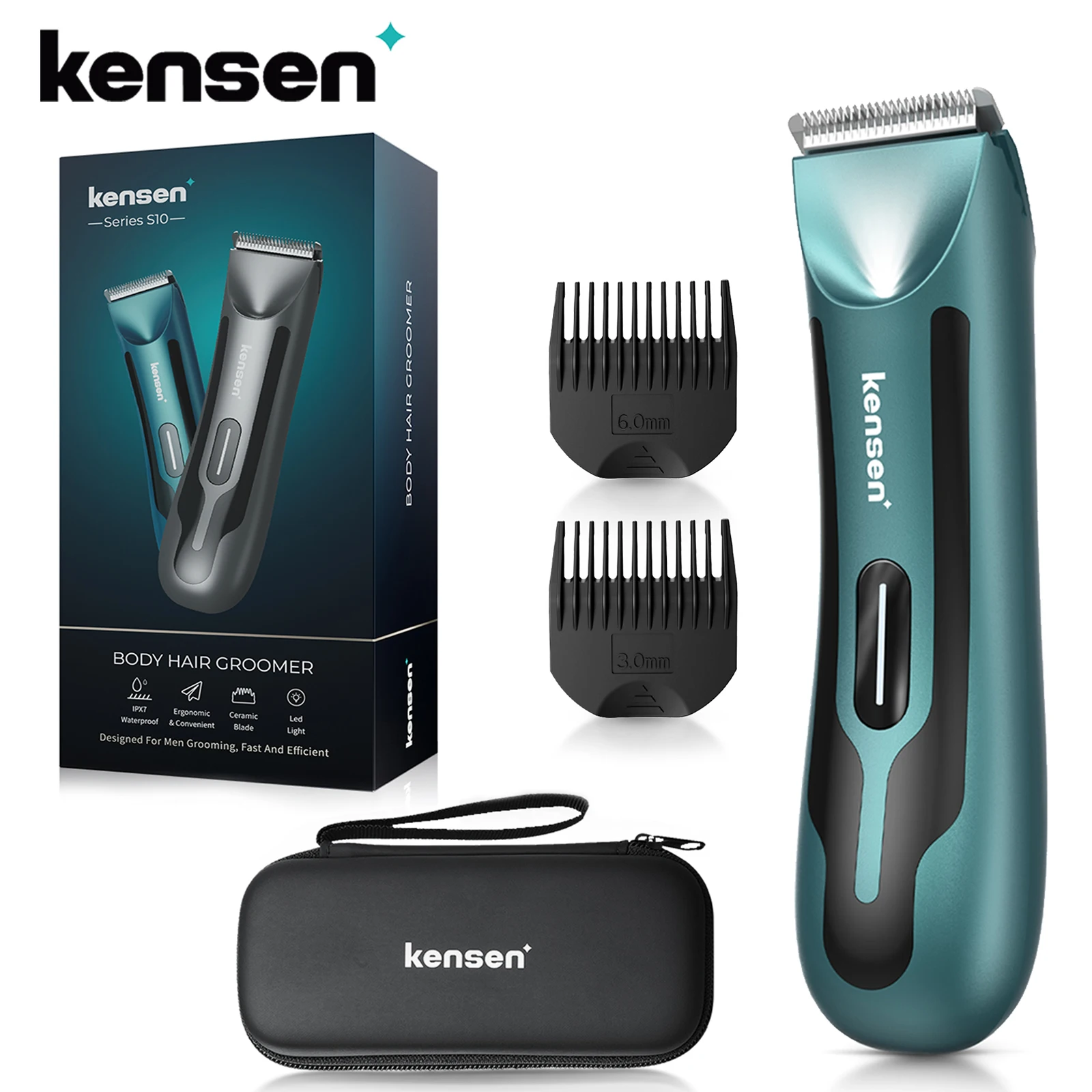 

KENSEN S10 Electric Body Hair Trimmer for Men Women Balls Shaver Hair Removal Bikini Trimmer Groin Groomer Clipper Beard Razor