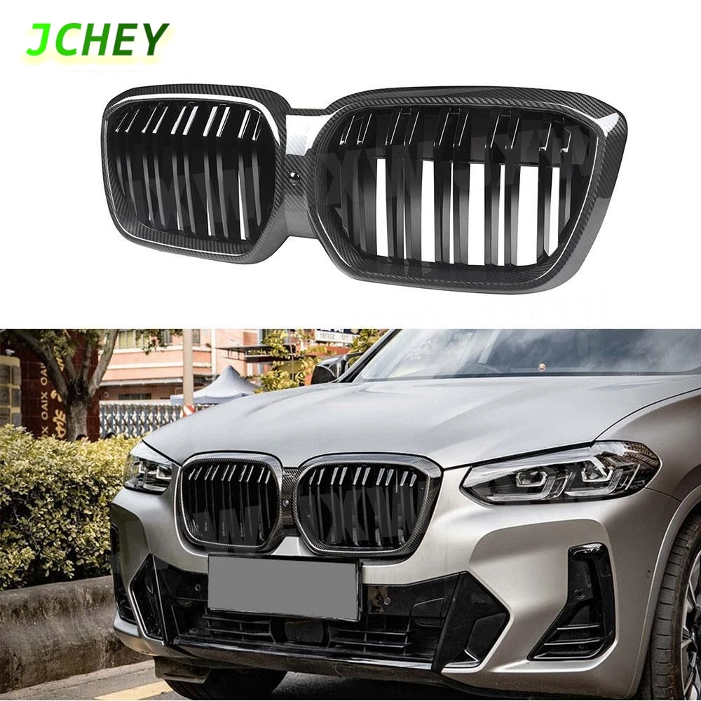 

JCHEY ABS передний бампер, сетчатая решетка, решетки для BMW iX3 G08i 2022, углеродное волокно, гоночный автомобиль, внешний обвес