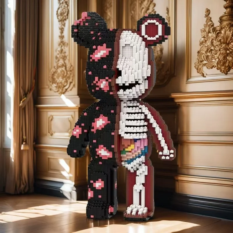 5648-Piece Skeleton Bear Building Block Toy Christmas Halloween Gift Game Stacking Block Toy Gear Locking Puzzle Toy Stacking Assembly New Year Gift