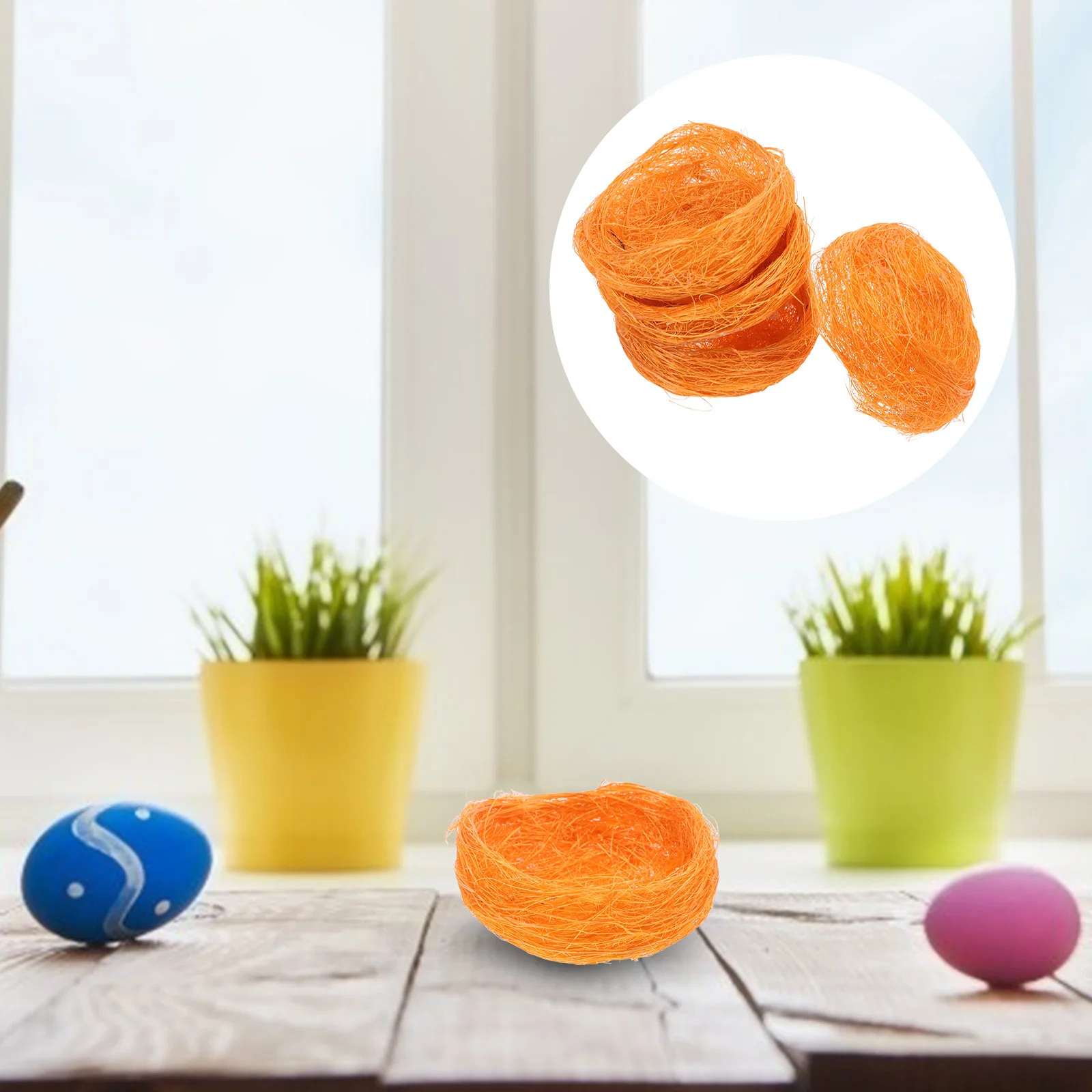 

4pcs Thickened Jute Bird Nest Handmade Natural Garden Decoration For Bird Cage Chicken Nesting Pad Mini Craft Ornament Faux