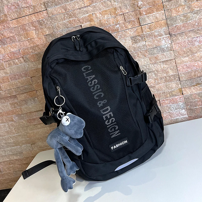 حقيبة ظهر للسفر في الهواء الطلق ذات سعة كبيرة للجنسين، حقيبة كتب بسيطة ومتعددة الاستخدامات للمدرسة الثانوية والجامعة، حقيبة ك...