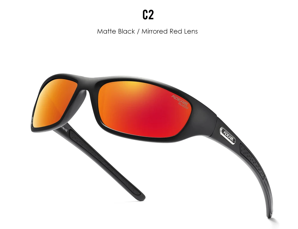 Kdeam fishing performance herren sonnenbrille polarisiert tr90 material markenlogo fahrrad brille mit reiß verschluss koffer kd0701 – Detail 16