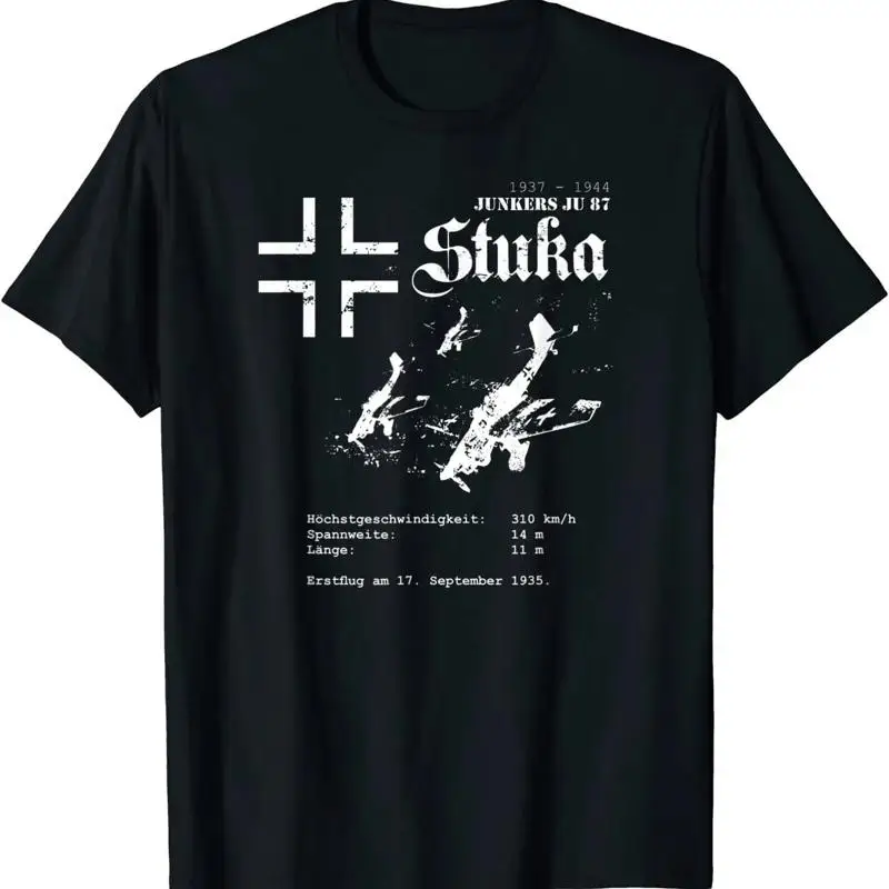 

Футболка Ww2 German Junkers Ju 87 Stuka Dive er, 100 хлопок, летняя обувь с круглым вырезом