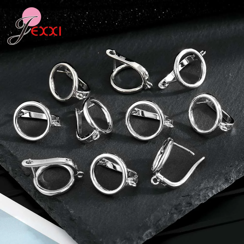 Fashion DIY Cubic Zirconia Earrings Hook Rhinestone 925 Sterling Silver Earring Findings For Handmade Jewelry Accessories
