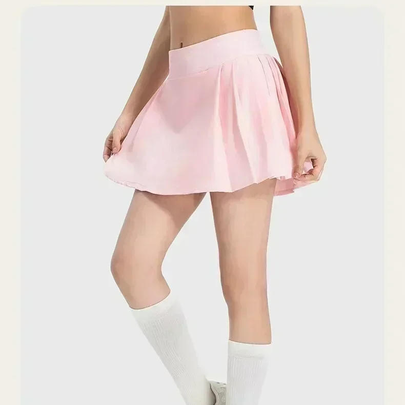 

Легкие теннисные шорты-юбка Lemon Golf с высокой талией, встроенными шортами и карманами, гладкие на ощупь, эластичные в четырех направлениях, для корта