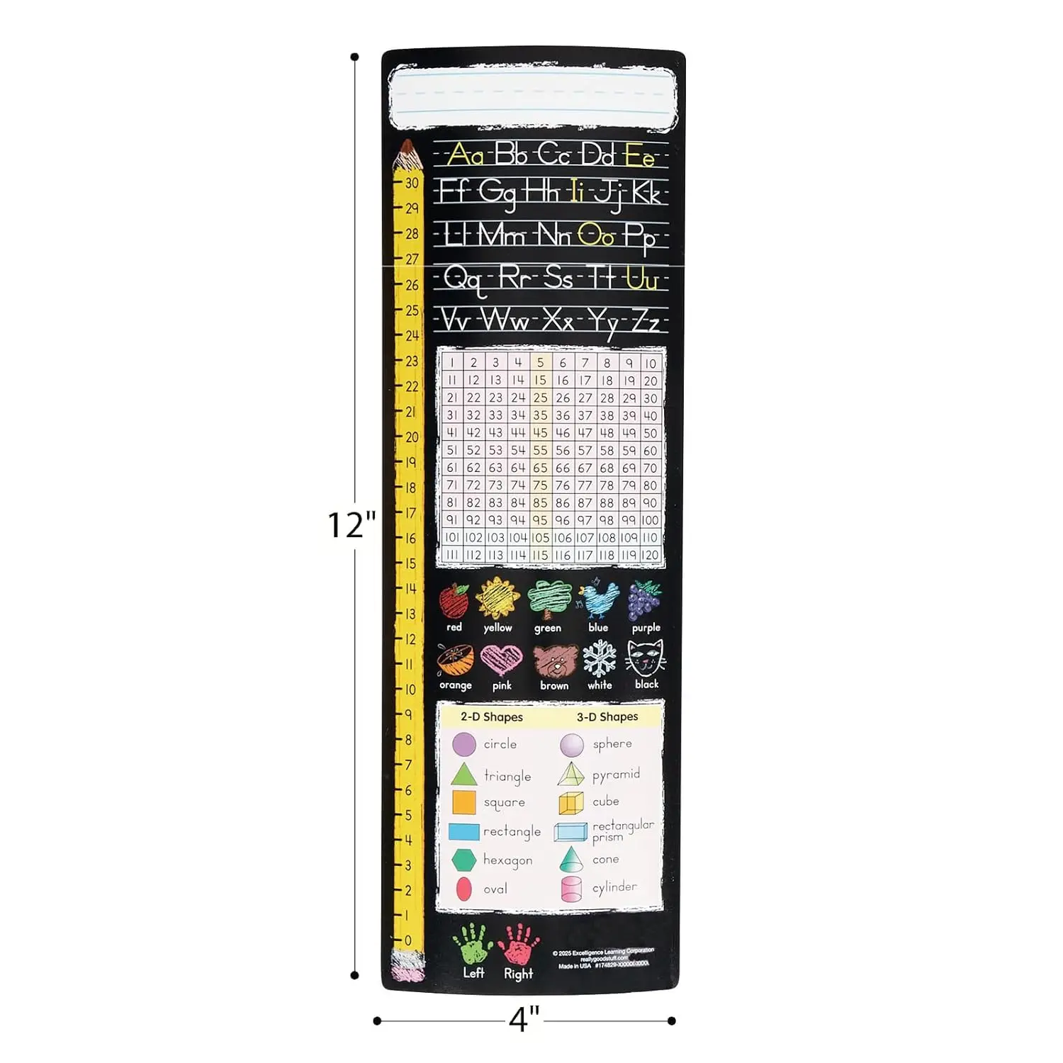 مجموعة مكونة من 24 مساعدًا لسطح المكتب العمودي ذاتي اللصق للتعلم في الفصل الدراسي، نمط سبورة من الفينيل #5