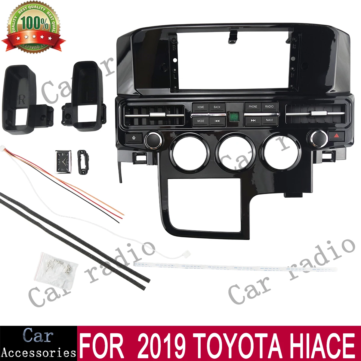 For  2019 TOYOTA HIACE 12.3 Inch Car Radio Android Stereo Frame Player Head Unit Fascia Panel Dash Board Cover