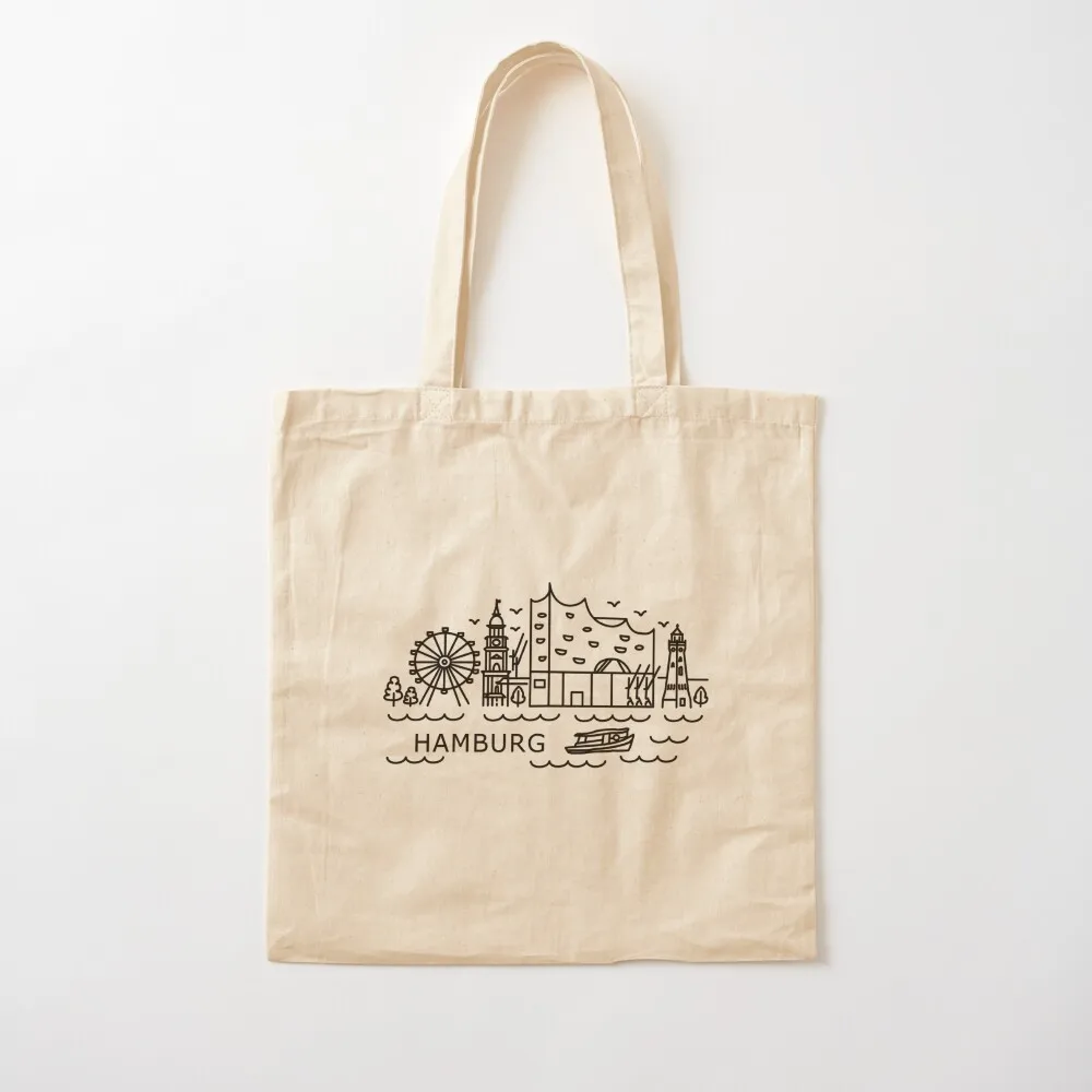 

Hamburg in Artline style Tote Bag Canvas bag custom canvas bag university shopper