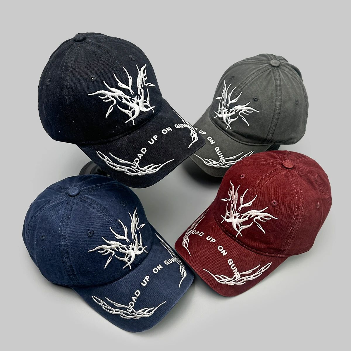 

American Embroidered Flame Wings Letters Baseball Hats New Men Women Sunshade Street Versatile Personal Fashion ins Peaked Caps