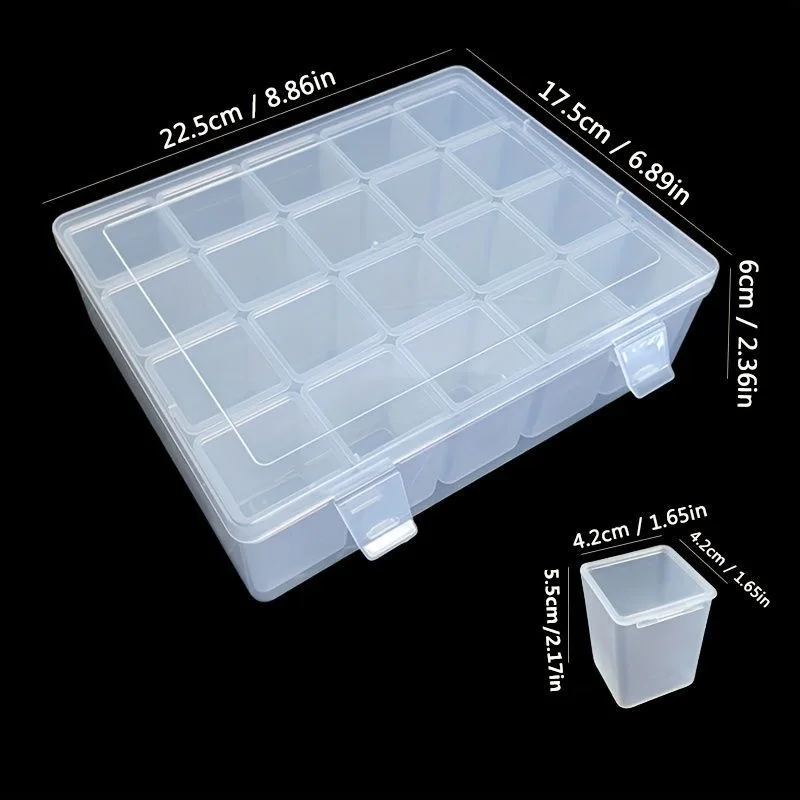 Large Capacity Transparent Plastic Storage Box Set for Beads