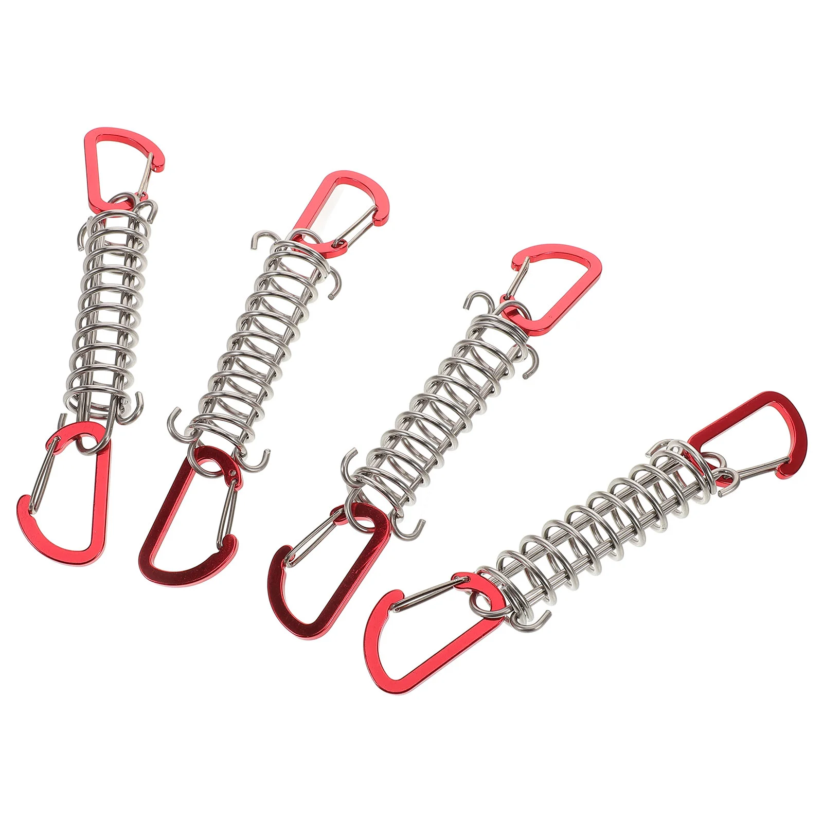 

4 Pcs Tent Spring Buckle Tension Springs Canopy Series Carabiner Multi-function Rope Stainless Steel Convenient Awning