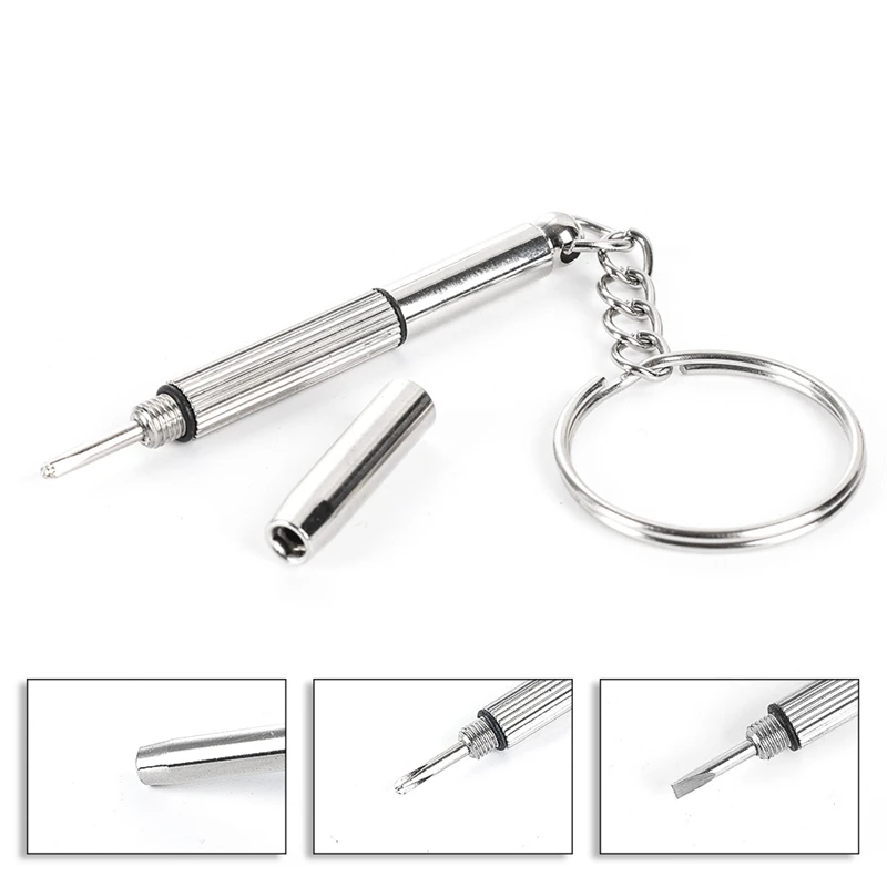 Mini-Handbrillen-Schraubendreher, 3-in-1-Brillenreparatursets, Multifunktions-Schraubendreher-Set für Sonnenbrillen, Uhren und Brillen mit Schlüsselanhänger – Detail 13