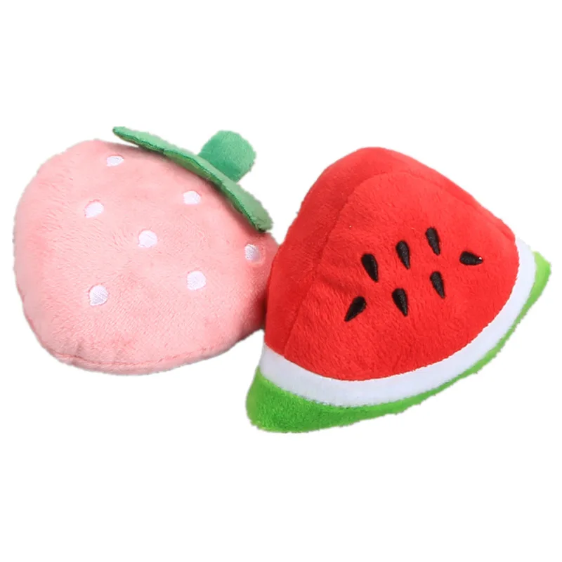 Pet Toys Plush Squeaky Toy Bite-Resistant Clean Dog Chew Puppy Training Toy Soft Banana Bone Vegetable Fruit Pet Supplies DC05