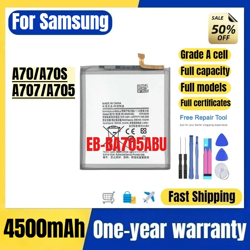 EB-BA705ABU for Samsung A70/A70S/A707/A705 Phone Battery High Quality High Capacity Replacement Bateria Grade A Cell with Tools