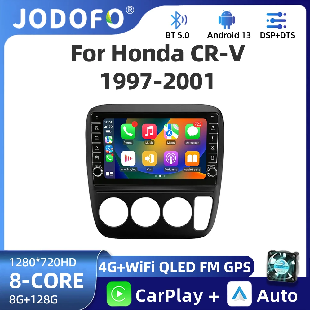 

Jodofo Android 2 din Car Radio Carplay For Honda CRV 1997 - 2001 Auto Stereo Radio Navigation GPS AI Voice WIFI 8Core DSP 8+128G