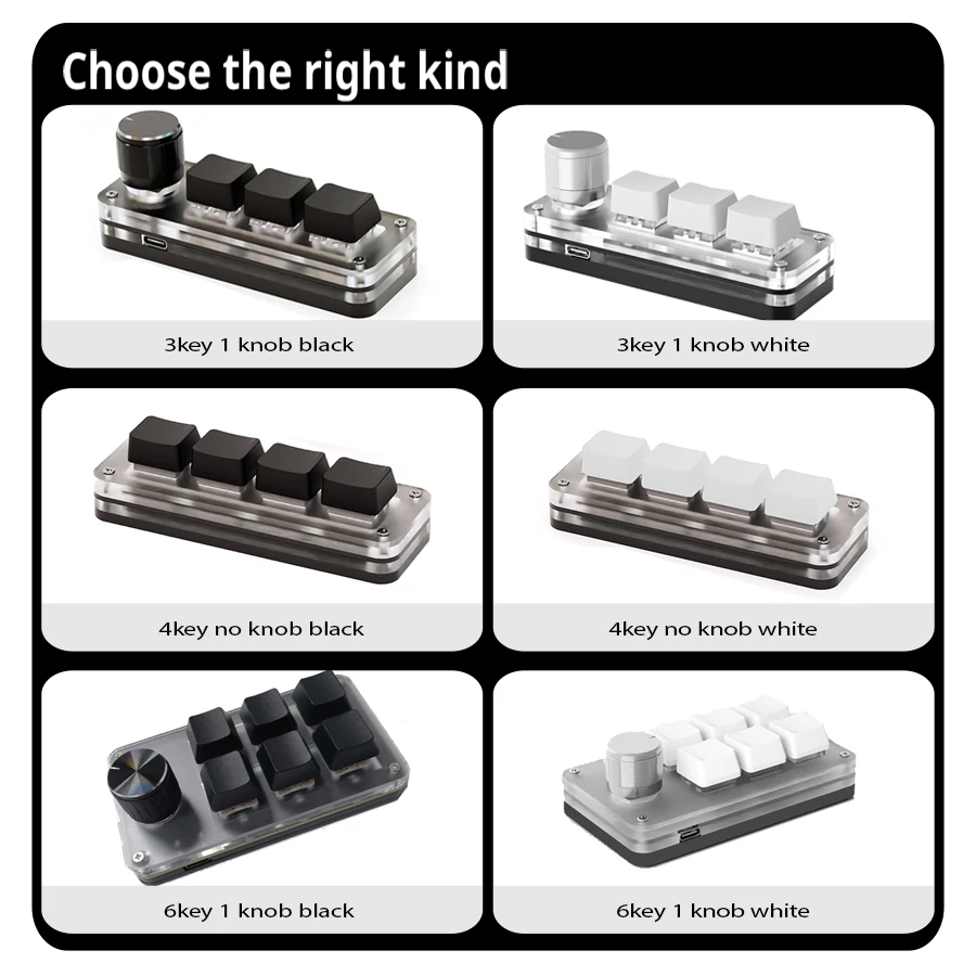 لوحة مفاتيح ميكانيكية ماكرو صغيرة 3/4/6 مفاتيح USB RGB ألعاب مخصصة برمجة لوحة مفاتيح محمولة مفتاح مبادلة ساخن لموسيقى فوتوشوب