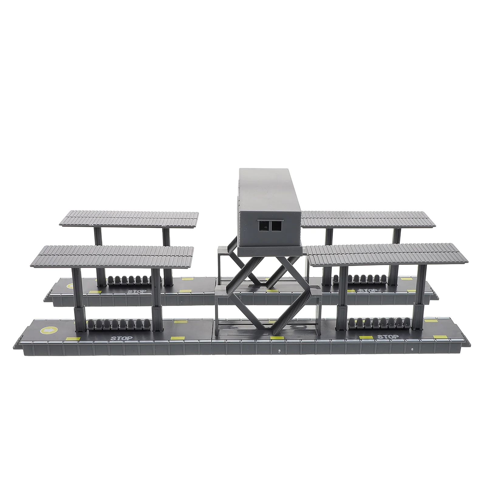 

Train Platform Toys Lifelike Footbridge Assembly Kit Miniature Railway Decor Kids Diy Model Plastic Diorama Scenery Non Remote