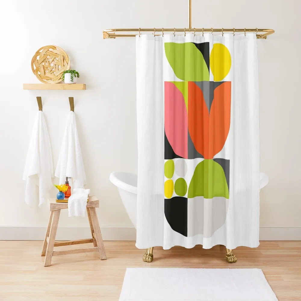 

Mid Century Modern Geometric Bloom #abstract #nature Shower Curtain Shower Bath Anti-Mold Waterproof Shower Curtain