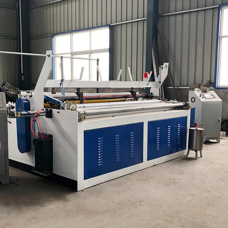 Fully Automatic Toilet Paper Machine Toilet Tissue Rewinding and Cutting Equipment With PLC Control Touchscreen
