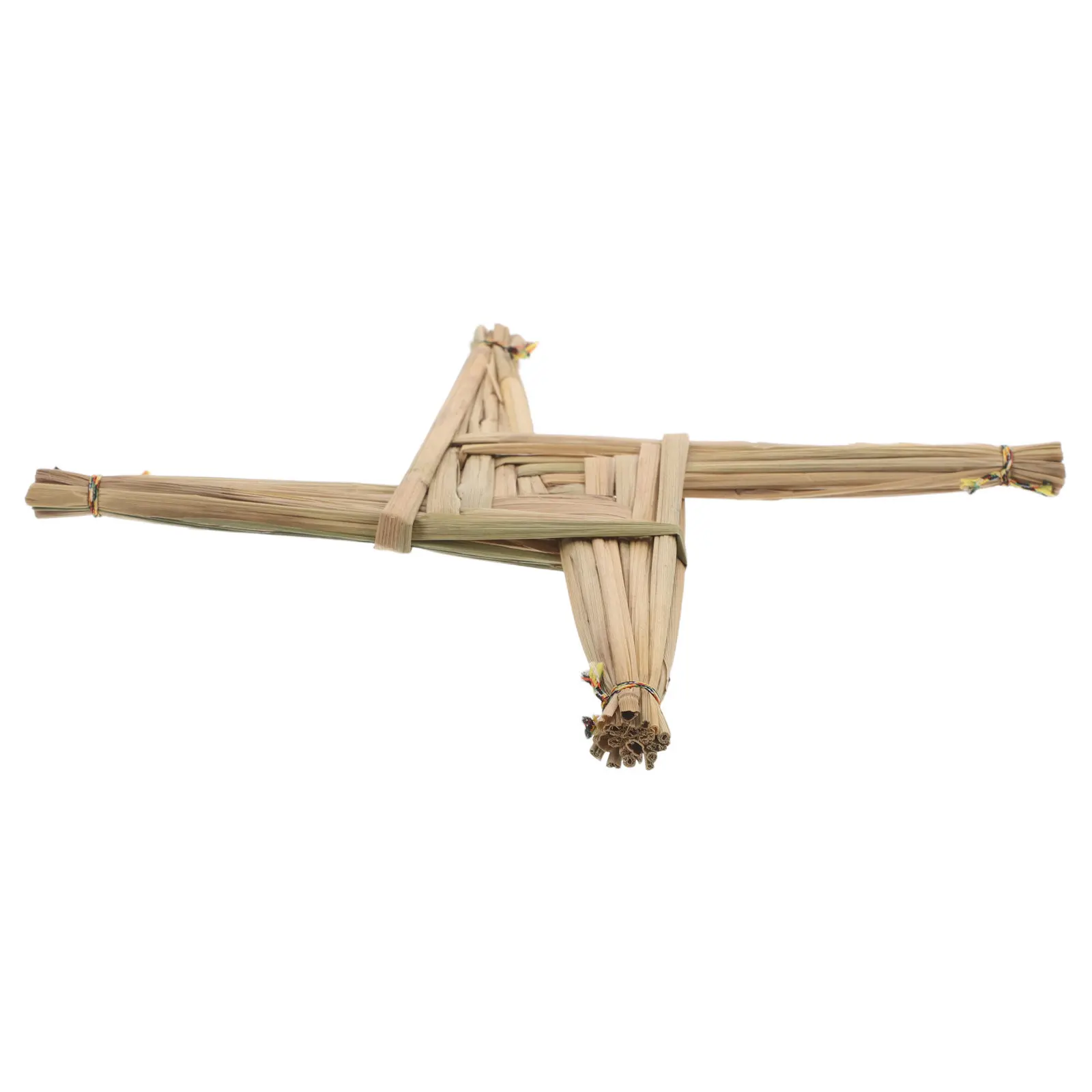 Handwoven Rustic Straw Cross Ireland Wall Hanging Tabletop Religious Entryway Blessing Traditional Irish Heritage Symbol