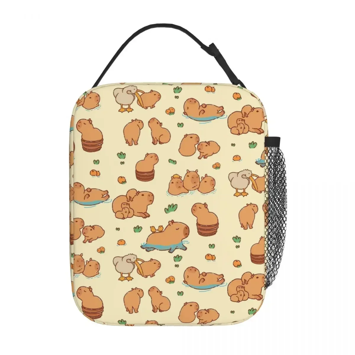 

Cute Capybara And Pelican Accessories Insulated Lunch Bag For School Food Box Leakproof Thermal Cooler Lunch Boxes