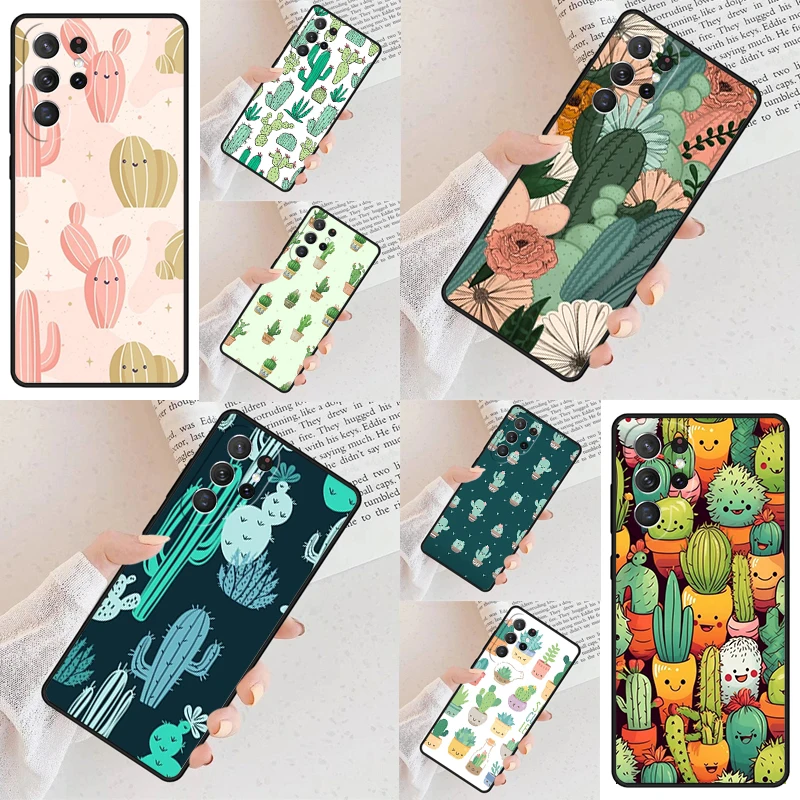 Cactus Pattern Cell Phone Case for Samsung Galaxy S26 Ultra S25 S24 S23 S22 S21 S20 Note10 Cover